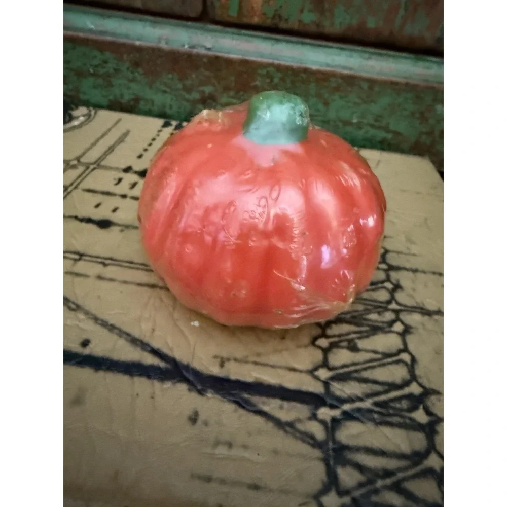 Vintage Pumpkin Jack O' Lantern Candle Set Of 2 Unscented